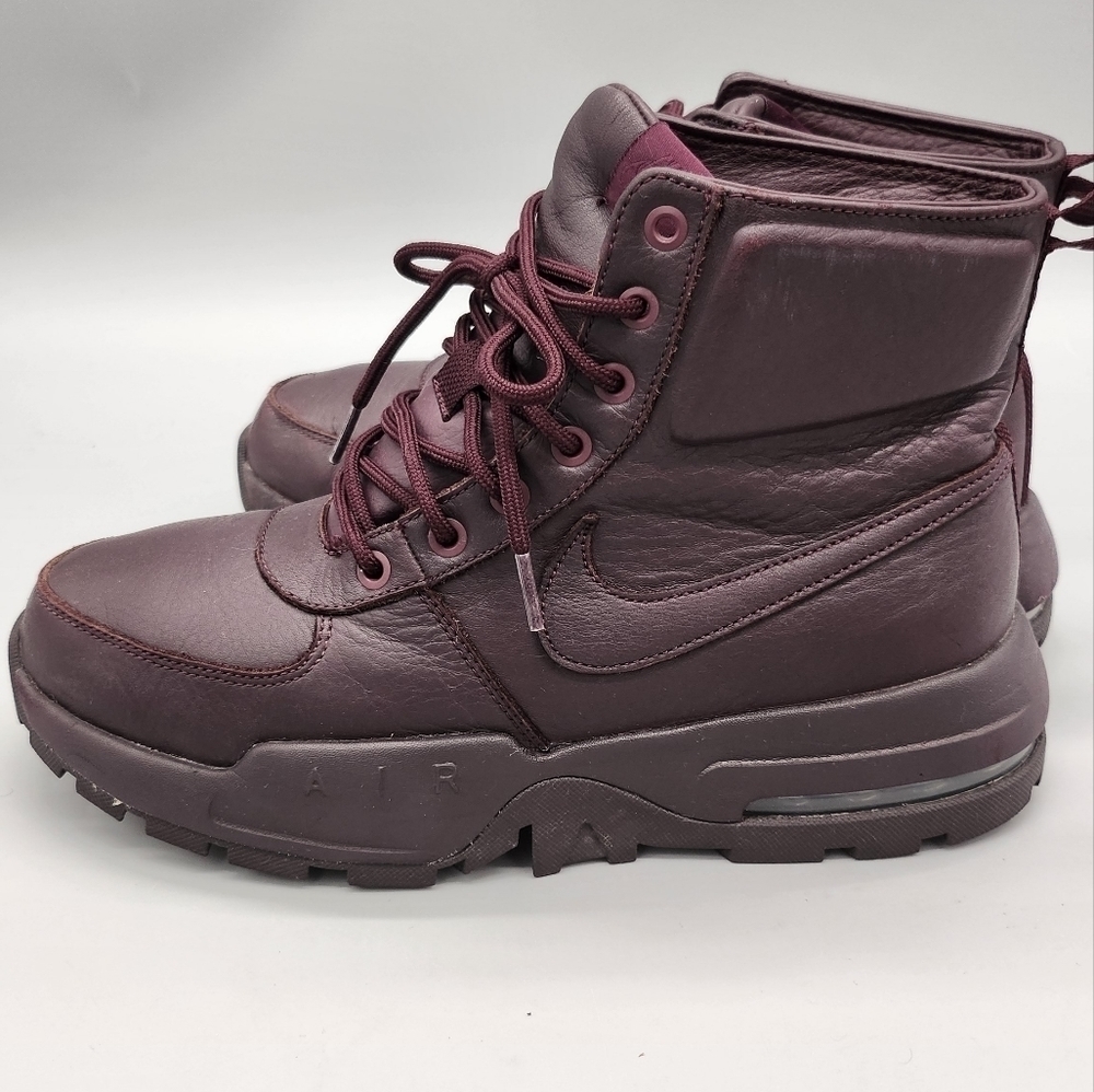 Nike Air Max Goaterra 2.0 Leather Boots Deep Burgundy 916816-601 Mens 8.5 Shoes